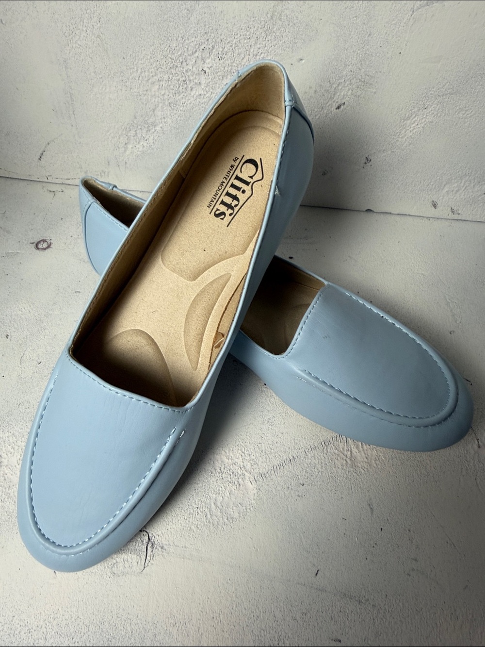 NWOT Cliffs by WHITE MOUNTAIN Pale Blue Slip-On Loafers